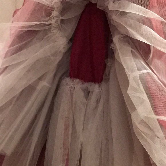 HOTPINK LONG STRAPLESS GOWN MERMAID STYLE WITH JEWELS - Picture 6 of 8